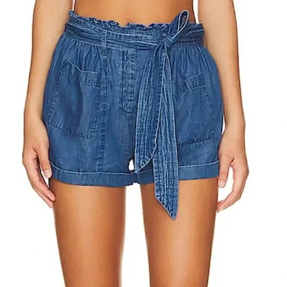 Cleobella REVOLVE Joplin Dress Shorts Chambray Denim Scandi Girl - Picture 3 of 17